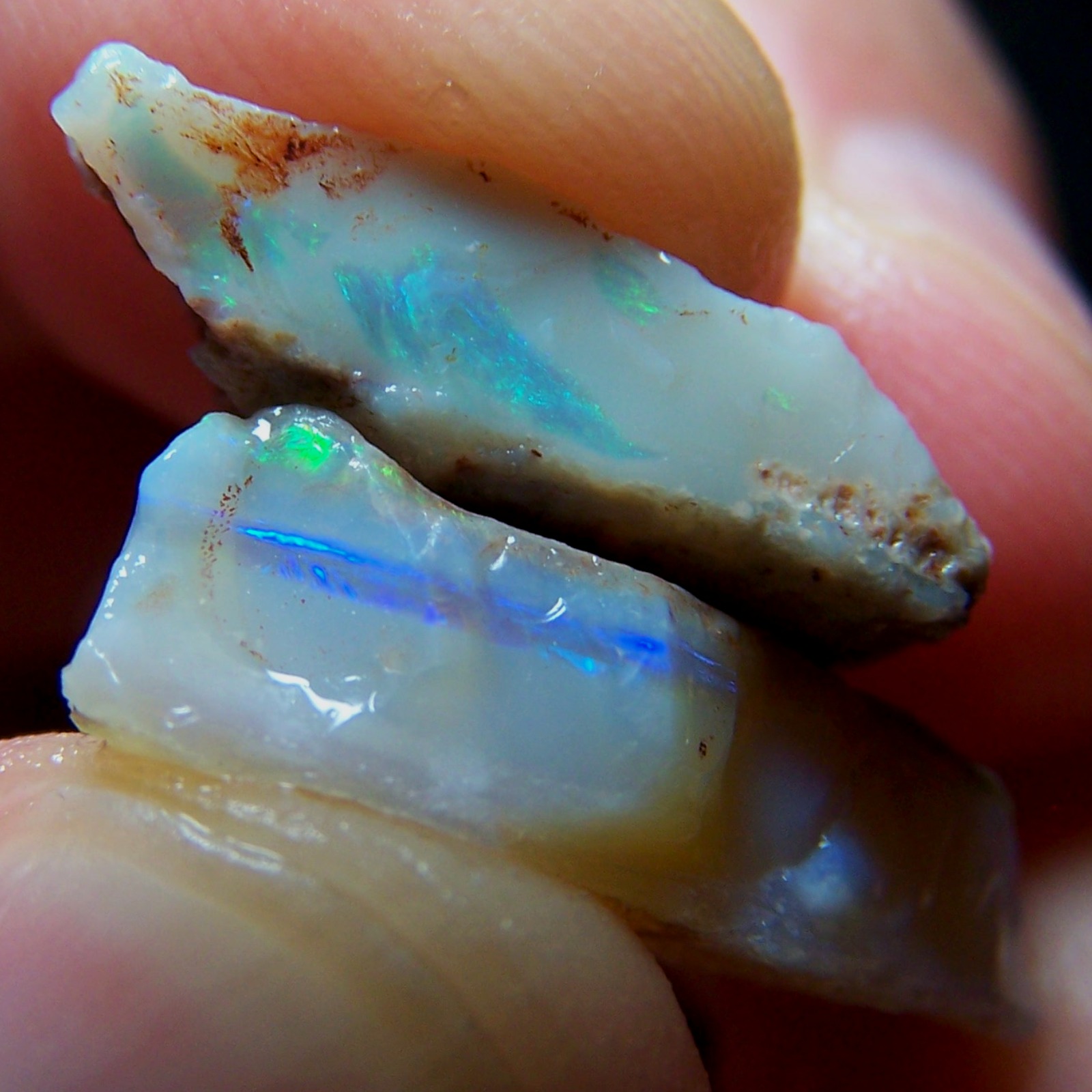 Lightning Ridge Opal Rough 15.01 CTs Gamble Cutter 2 Piece Lot- — photo 1 of 13